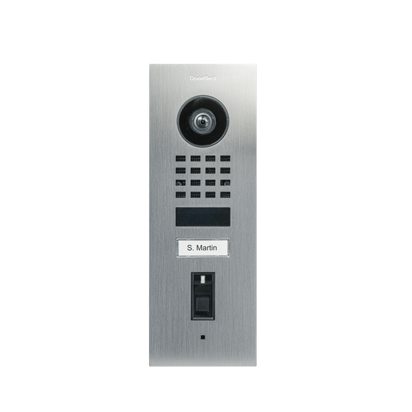D1101FV Fingerprint 50 Montage encastré Interphone Vidéo IP, Acier inoxydable V4A (résistant à l´eau salée), brossé

