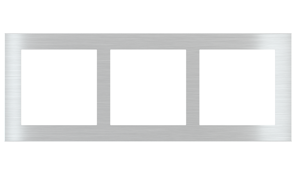 Rectangular Plate Deep (FF/71/20Venti) (87x229) 3 windows (60x60)+(55x55)+(55x55) Metal Carbon