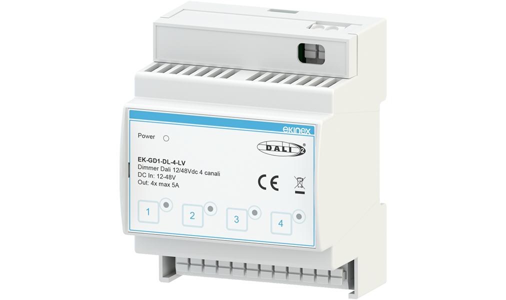 DALI dimmer 12/48 Vdc 4 channels