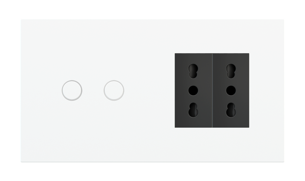 Magnetic plate 2-fold for 2-rocker push button + (45x45 mm window) Proxima series Metal Chrome + customization