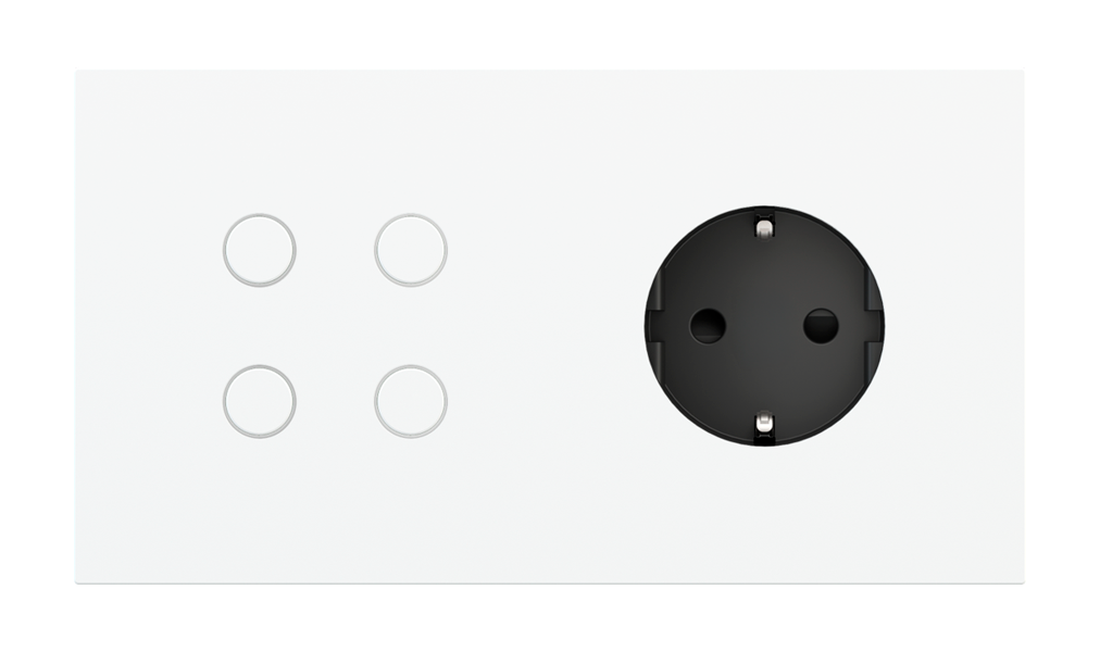 Magnetic plate 2-fold for 4-rocker push button + power socket Schuko, French, Israeli Proxima series Metal Bronze Corked