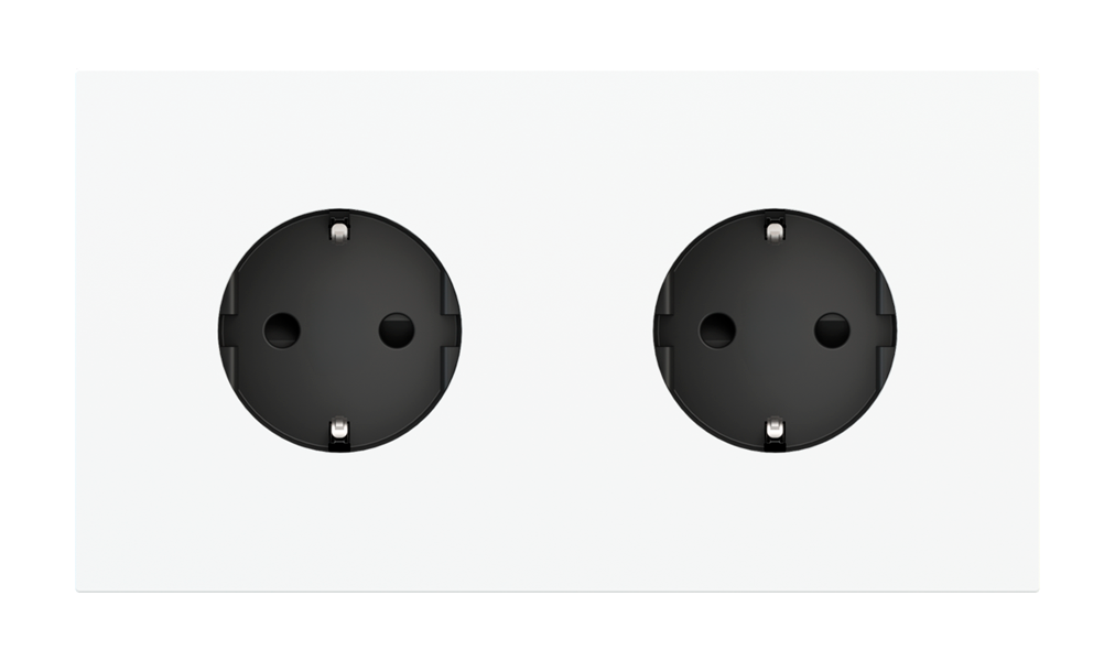 Magnetic plate 2-fold for two Schuko, French and Israeli electrical sockets Proxima series Metal Insense Black