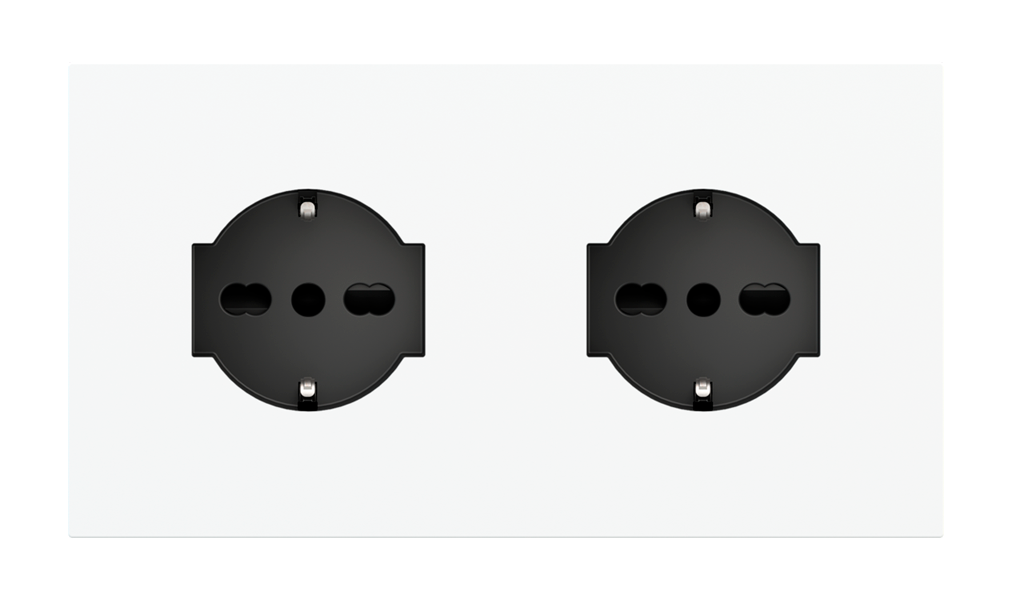 Magnetic plate 2-fold for two IT UNEL electrical sockets Proxima series Metal Quantum Carbon