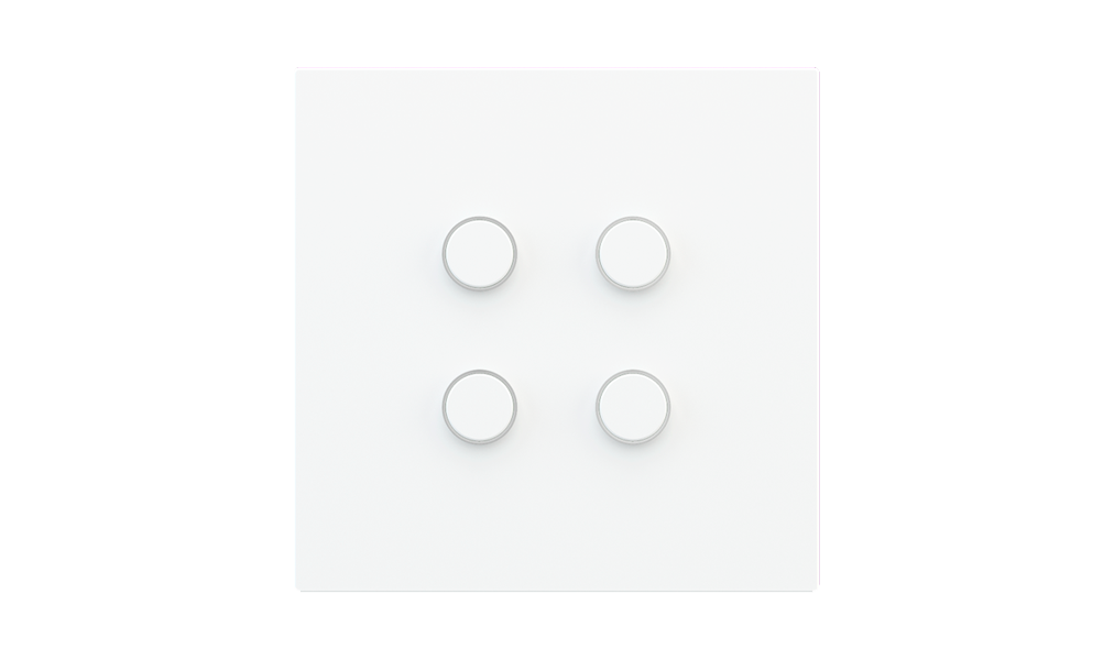 Square magnetic plate for a 4-rocker push button Proxima series Metal Insense Black