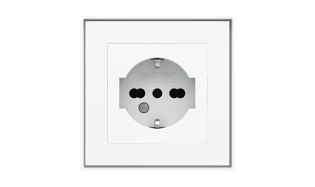 Square Painted Cover FR socket (55x55) Pure white Plastic