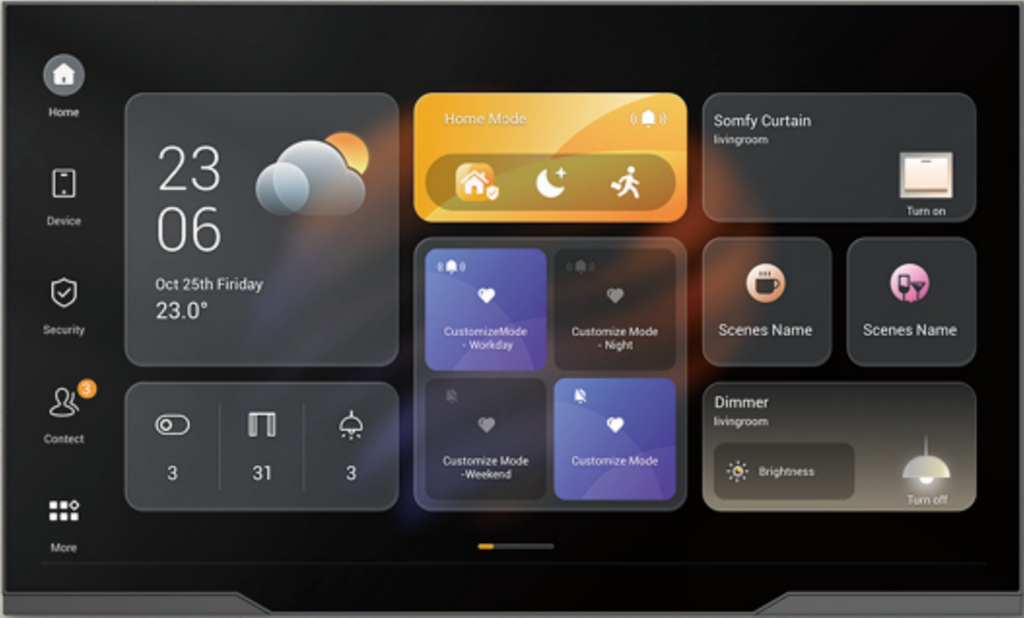 12.35 inch touchscreen with metal frame