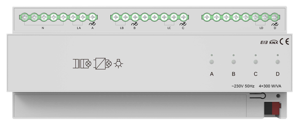 4-channel 300W Triac Dimming Module (KNX) represents an advanced intelligent lig