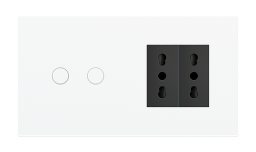 [EK-P2A-2P-GBH] Magnetic plate 2-fold for 2-rocker push button + (45x45 mm window) Proxima series Metal Dark Chocolate