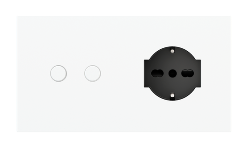 [EK-P2A-4U-SSB-P] Magnetic plate 2-fold for 4-rocker push button + power socket IT UNEL Proxima series Metal Steel Brushed + customization