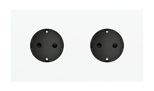 [EK-P2A-TT-LBC] Magnetic plate 2-fold for two Schuko, French and Israeli electrical sockets Proxima series Metal Brass
