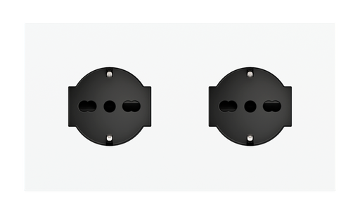 [EK-P2A-UU-GBH] Magnetic plate 2-fold for two IT UNEL electrical sockets Proxima series Metal Dark Chocolate