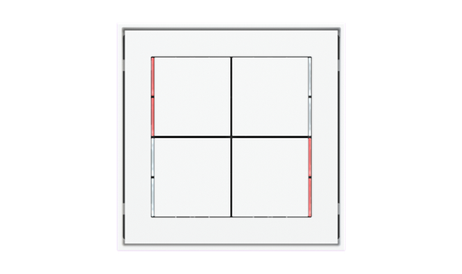 [EK-T4Q-GBQ-L] kit 1 rocker 71 serie Square (30X30) with symbols -Alluminium (brushed finishing)